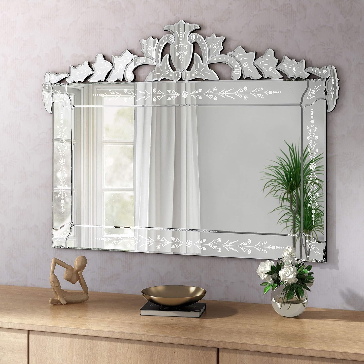 KOHROS Large Decorative Wall Mirrors for Living Room 41x31 Inch Venetian Wall Mirror