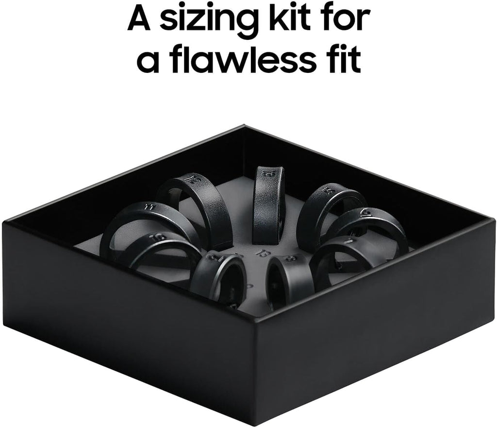 SAMSUNG Galaxy Ring, AI Smart Ring, Size First w/Sizing Kit, No App Subscription, Fitness Monitor, Sleep Tracker, Up to 7-Day Battery, Size 8, Titanium Black US Version, 1Yr Manufacturer Warranty