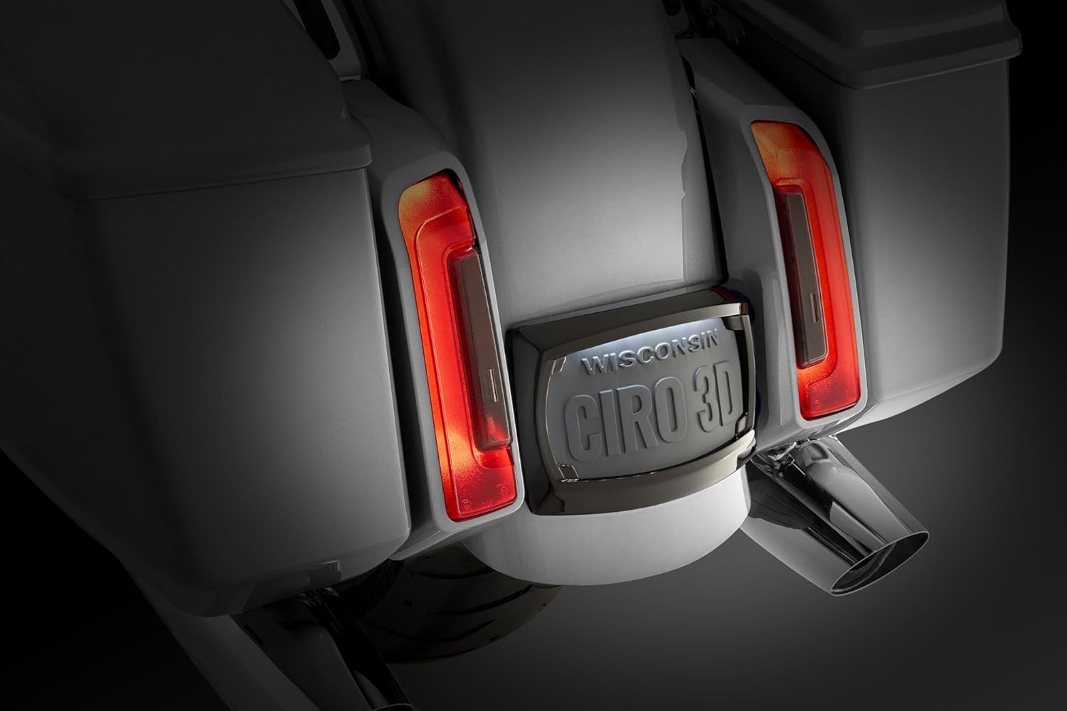 Curved Frame with LED Plate Light Intended for Harley-Davidson (Black)