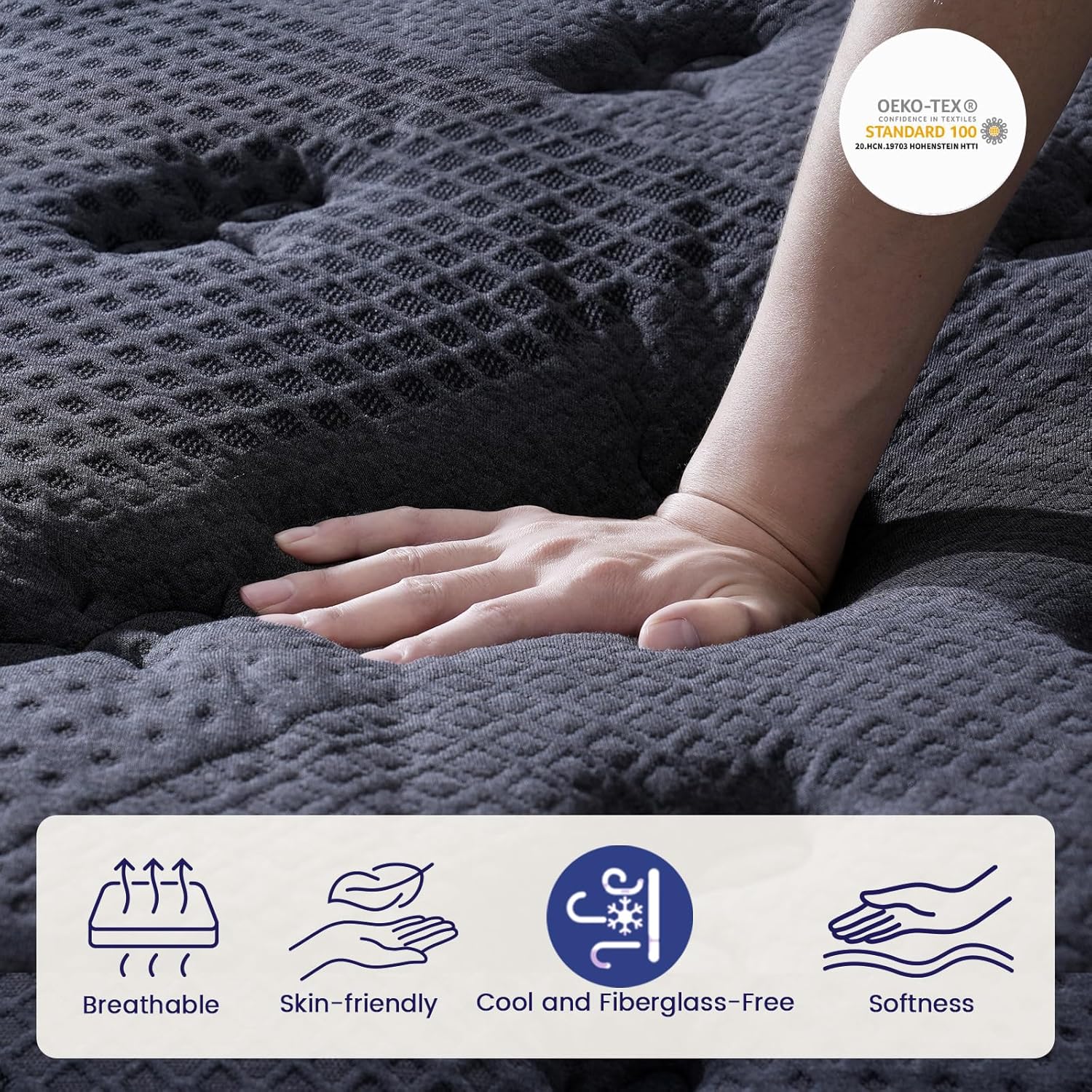 FANSACE Firm King Size Mattress (High-End Upgraded) Hotel-Level Luxury 18 Inch Hybrid King Mattress in A Box, Cooling-Gel Memory Foam & Pocket Springs, Back Pain, Extra Edge Support, 365-Night Trial