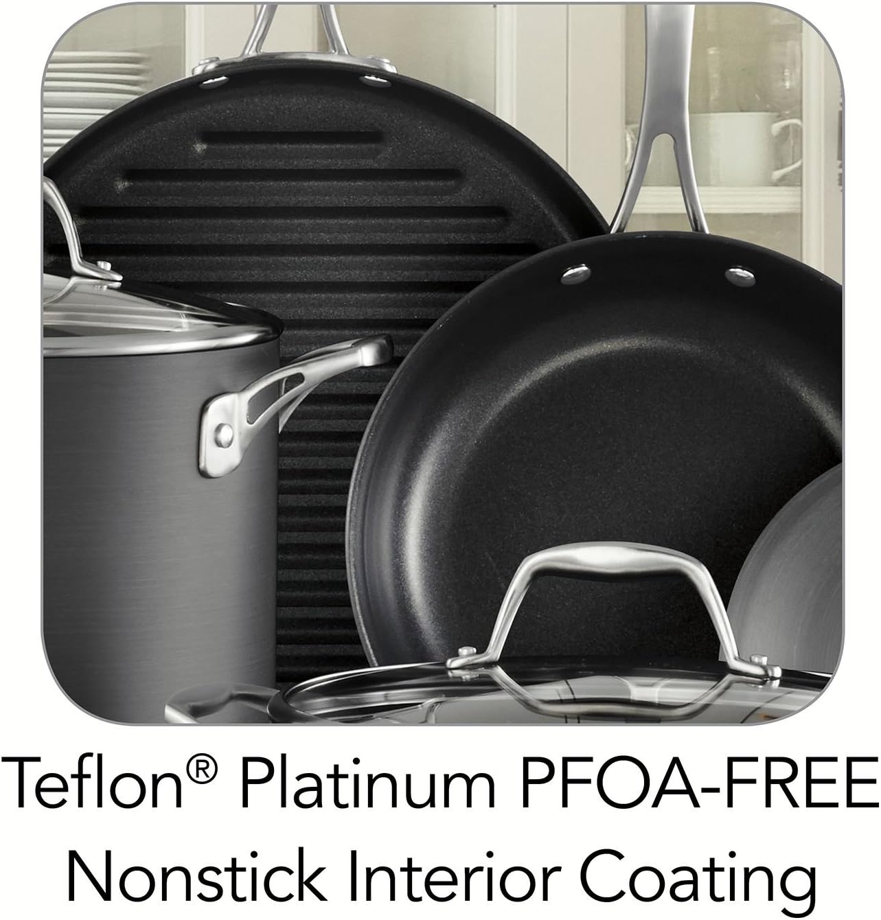 15pc Tramontina Heavy-Gauge Hard Anodized Non-Stick Cookware Set-Black