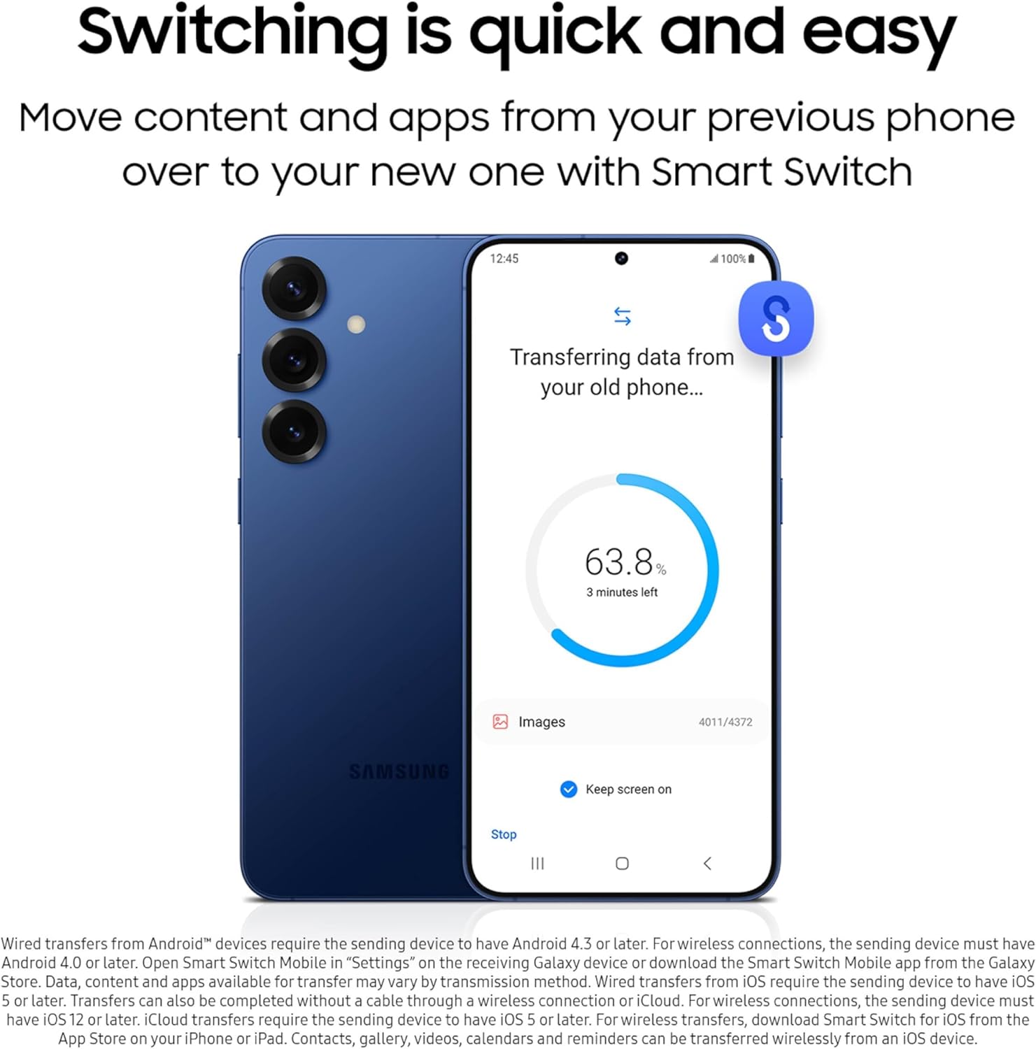 Samsung Galaxy S25+, 256GB, Navy - Unlocked (Renewed)