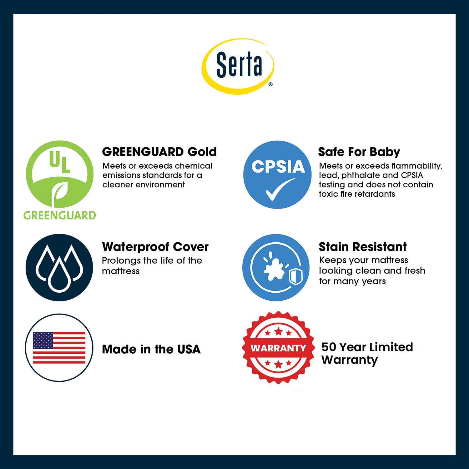 Serta Tranquility Eco Firm 2-Stage Baby Crib and Toddler Mattress - Waterproof Standard Baby Crib & Toddler Mattress - GREENGUARD Gold Certified- 52" L X 27.5" W (50 Year Warranty)