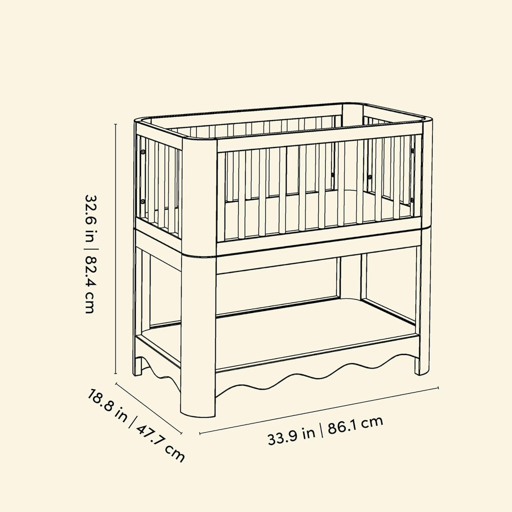 Storkcraft Casablanca 3-in-1 Convertible Bassinet – GREENGUARD Gold Certified Wood Baby Bassinet, Includes Water-Resistant Mattress, Converts to Toy Box and Bookcase (Frosted Oat)