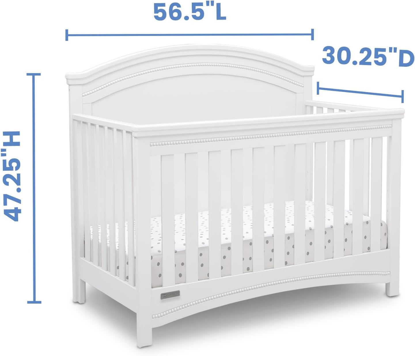 Simmons Kids SlumberTime Emma 4-in-1 Convertible Baby Crib N More - Greenguard Gold Certified, Bianca White