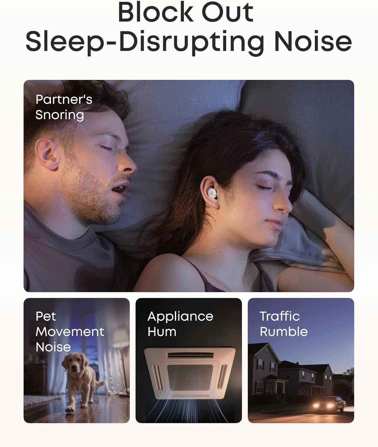 Soundcore Sleep A20 by Anker Sleep Earbuds with Sleep A30, Smart Active Noise Cancelling Sleep Headphones, Adaptive Snore-Masking System, Ultra-Comfort for Side Sleepers, 45H Playtime