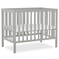 Dream On Me Edgewood 4-in-1 Convertible Mini Baby Crib in Cool Grey GreenGuard Gold & BSA, Non-Toxic, Compact 40×25×33″ Design, Converts to Mini Daybed & Twin Bed (Rails to Buy) 1″ Mattress Pad