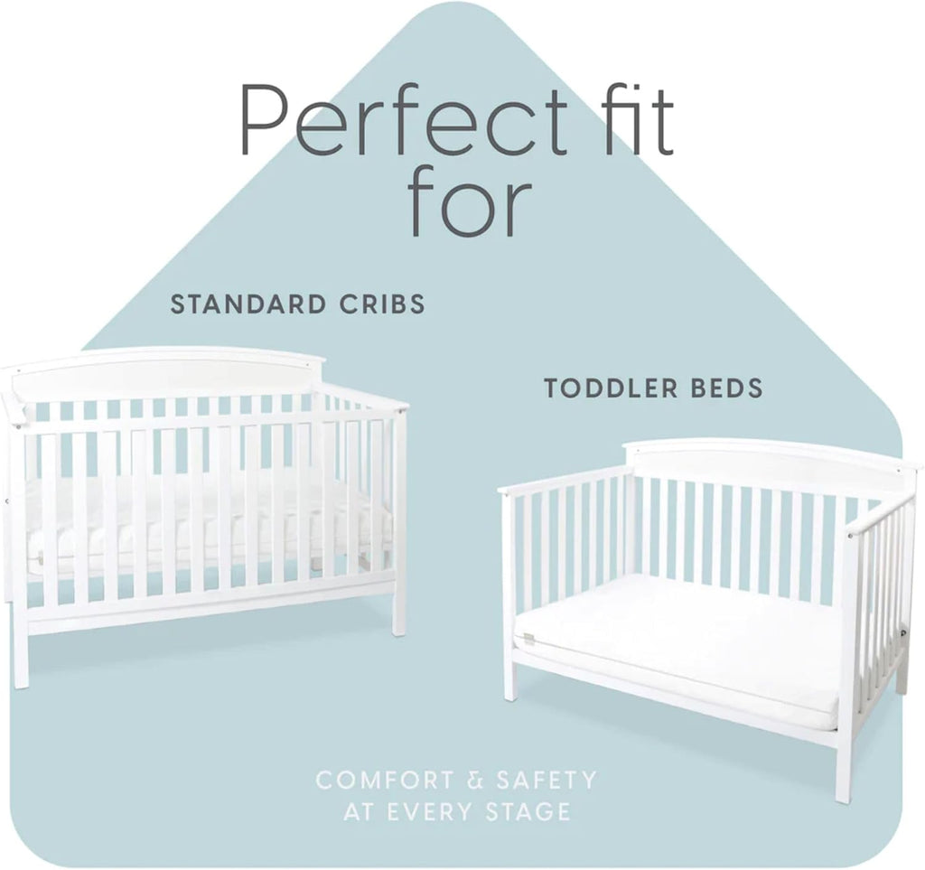 Milliard Premium Infant Crib and Toddler Mattress, CertiPUR-US Certified - Fits All Standard Crib and Toddler Beds, Machine Washable and Waterproof Cover - Flip Dual Stage System, Colchón de Cuna