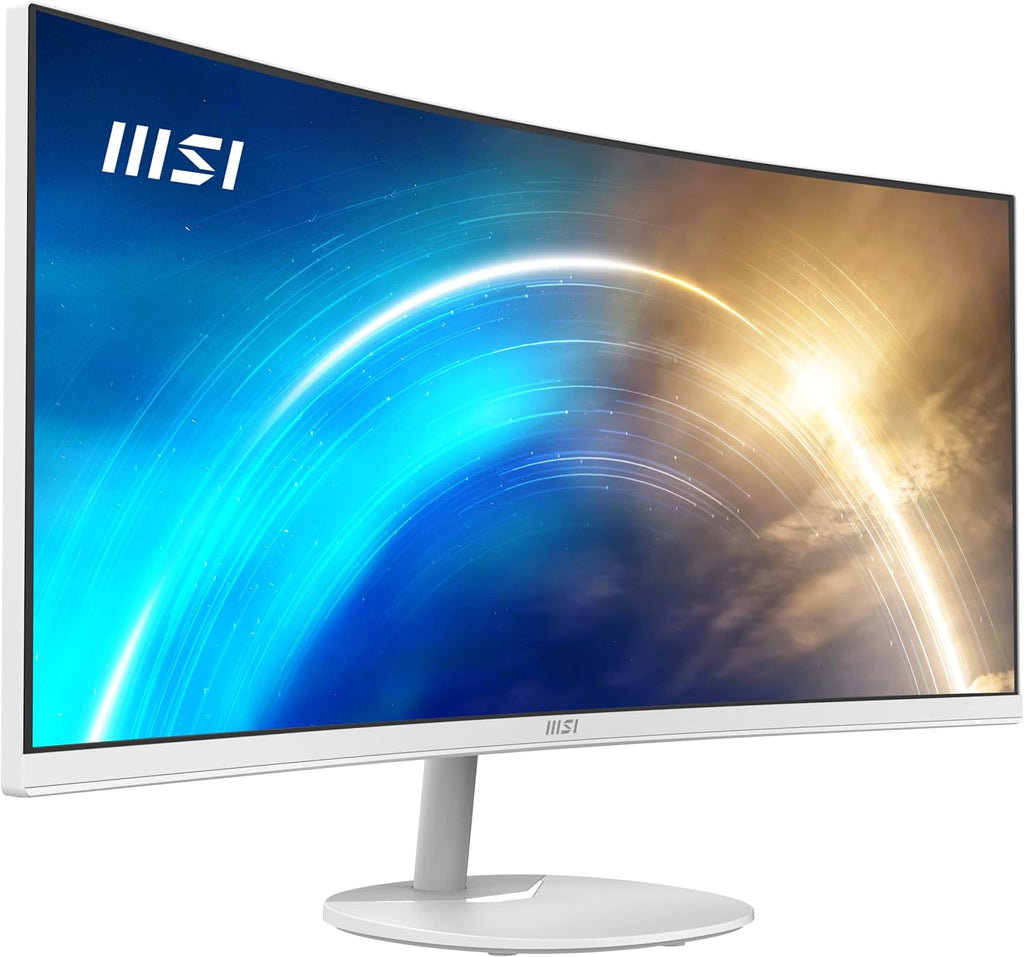 msi PRO MP341CQW 34-inch VA 3440 x 1440(UWQHD) Computer Monitor, 100Hz, Free-Synch, HDMI, DisplayPort, VESA Mountable, Speaker, 1ms, White