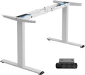 TOPSKY Dual Motor Electric Standing Desk Frame, Height Adjustable Sit Stand Base for Home Office, Fits Table Tops up to 70.8 x 31.5 Inch, 225 lb Capacity (White, Without Stand)