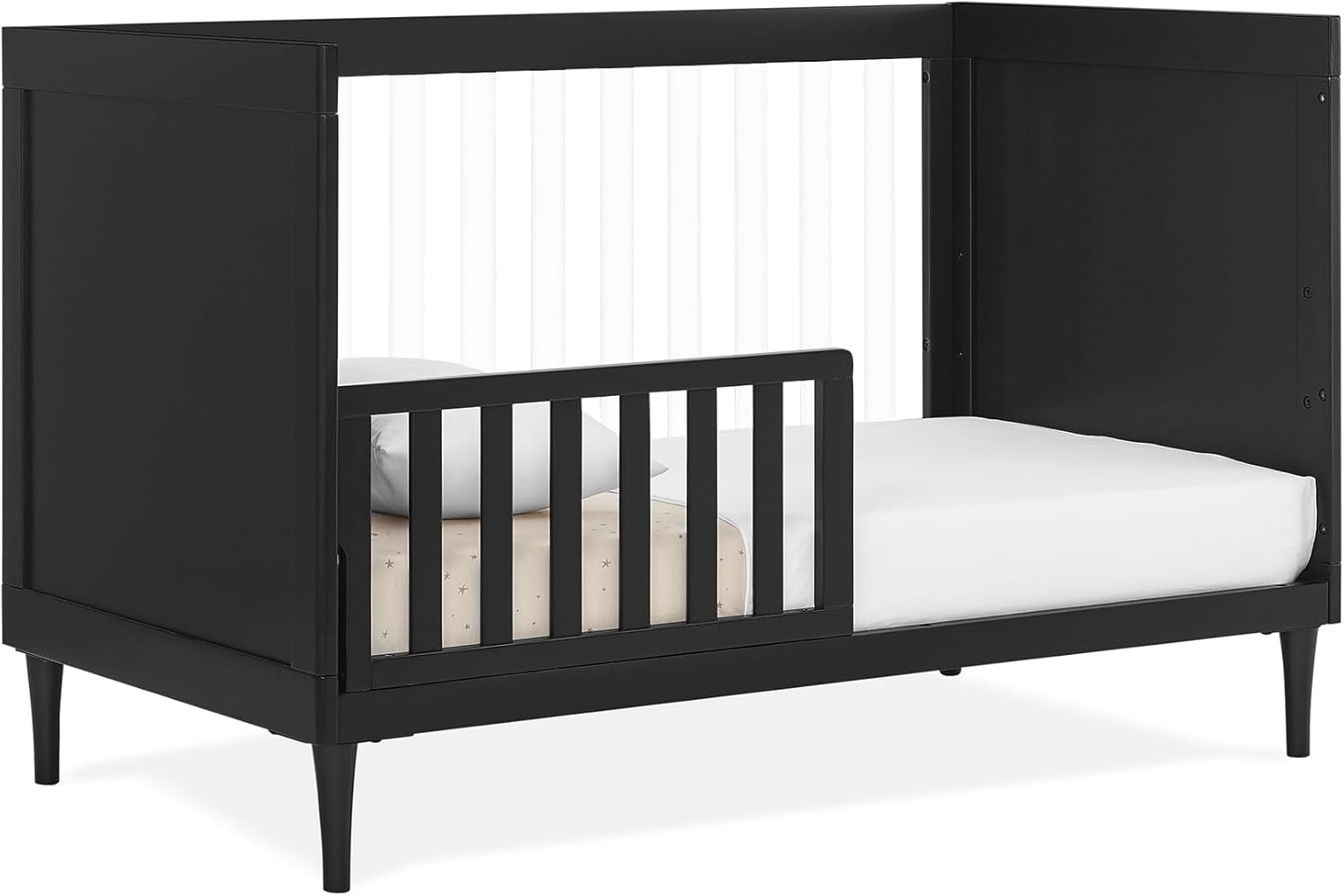 Delta Children Bowie 4-in-1 Convertible Acrylic Crib - Greenguard Gold Certified, Black Ebony