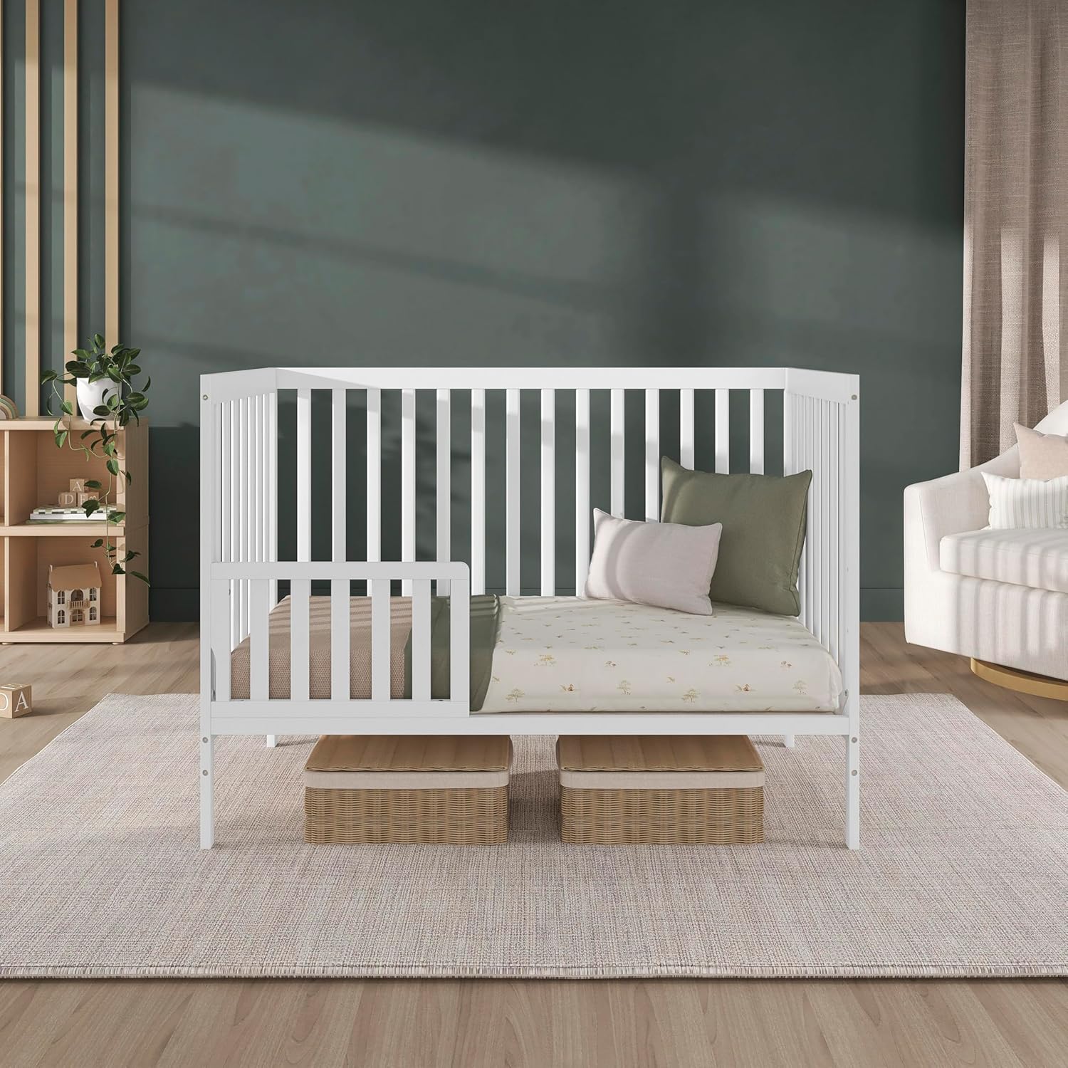 Bundle of Dream On Me Synergy 5-in-1 Convertible Crib & Honeycomb Orthopedic Full Size Crib Mattress, Greenguard Gold Certified, Adjustable Height, Firm Fiber Support, Waterproof Cover