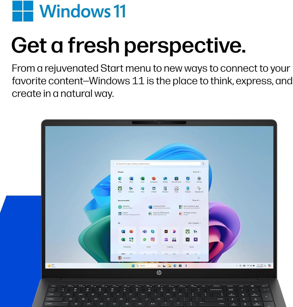 HP OmniBook 3 16" Next Gen AI PC FHD IPS Laptop, 8-Core Snapdragon X X1-26-100 Processor, 8GB DDR5 512GB SSD, Radeon 740M Graphics Copilot AI Win 11 Computer for Creator Business Gaming w/GM Accessory