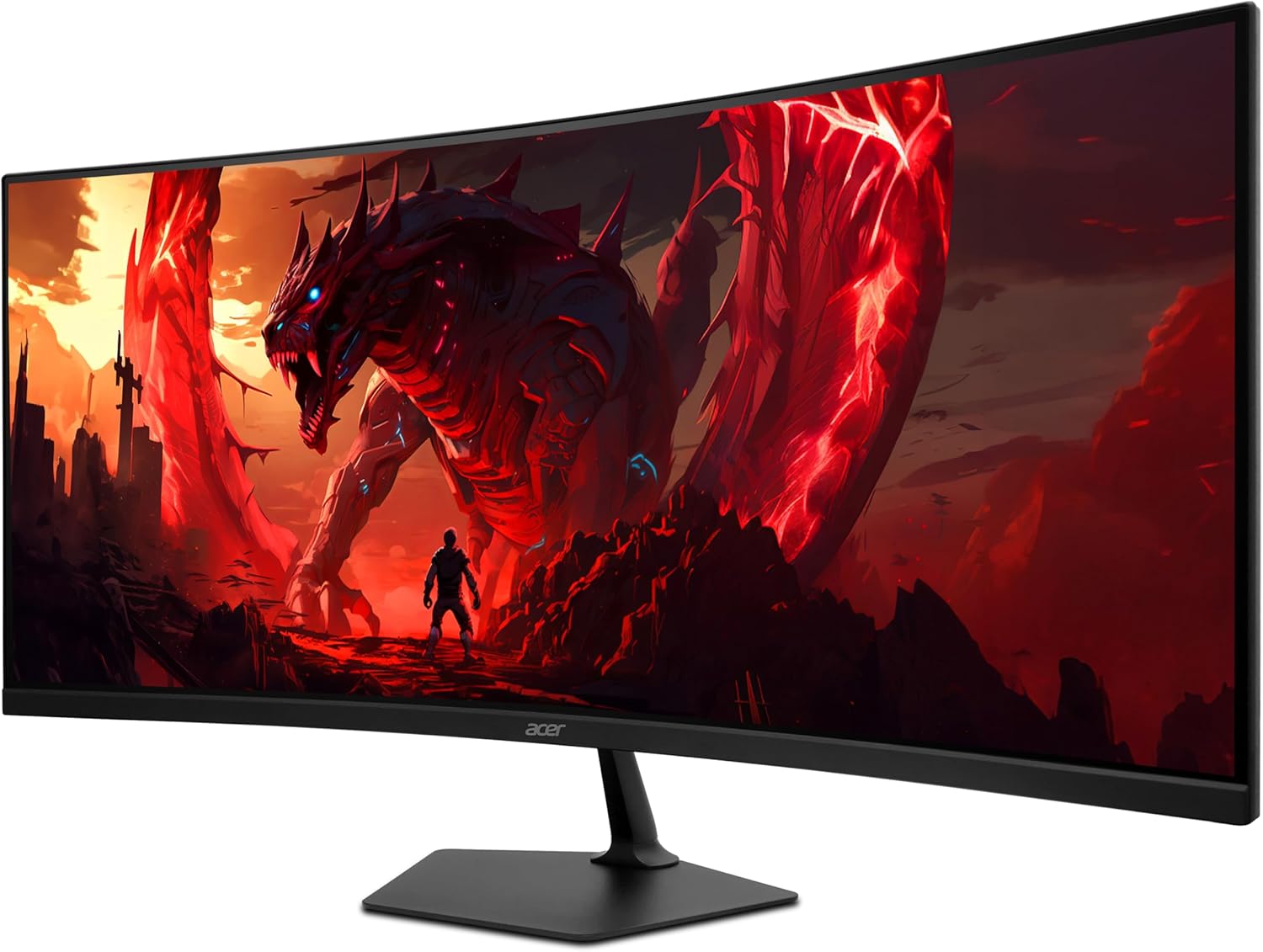 acer Nitro 34” 1500R 21:9 Curved Zero-Frame QHD 3440 x 1440 IPS Gaming Monitor | AMD FreeSync Premium | Up to 120Hz Refresh | 1ms VRB | 1 x Display Port 1.4 & 2 x HDMI 2.1 Ports | EDA340CUR J0biip