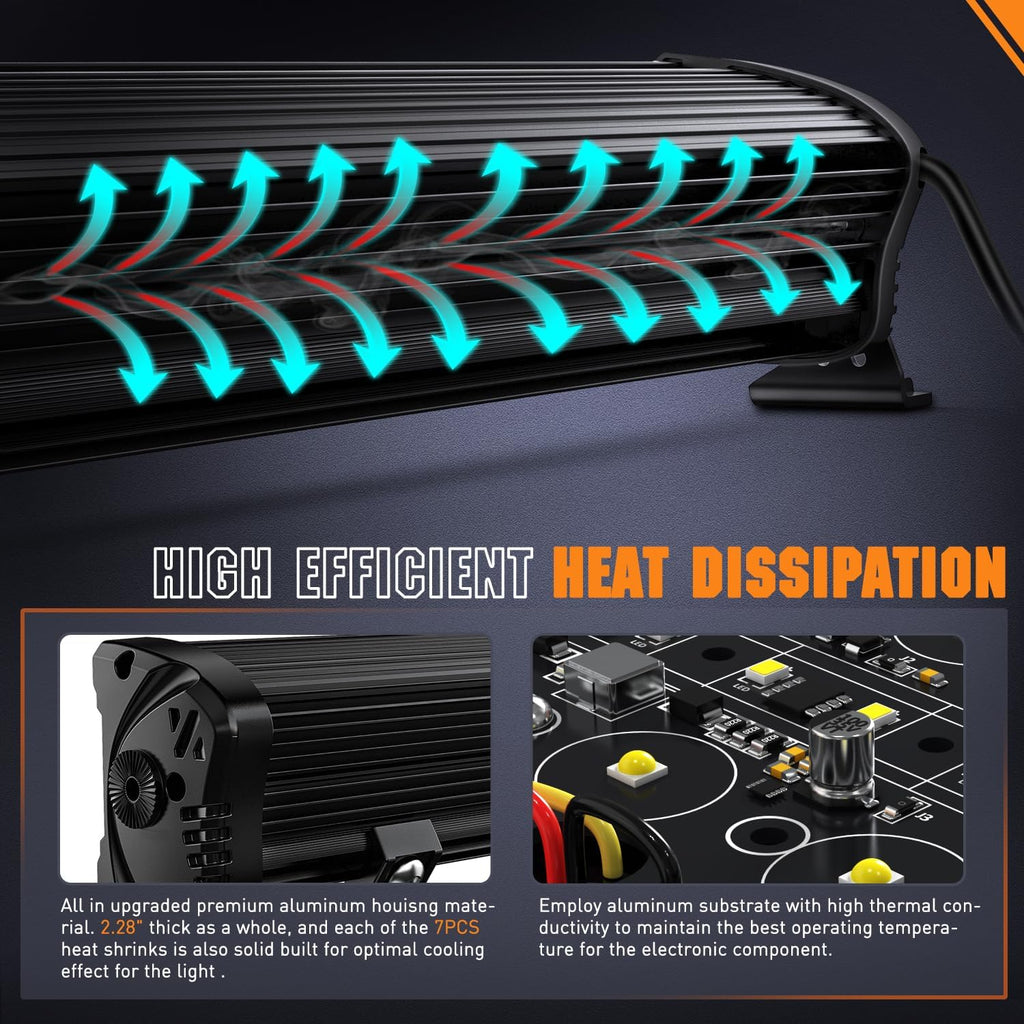 Nilight Curved LED Light Bar 42 Inch 165 W Flood Spot Combo Beam 16500LM P8/5W Chips Offroad Driving Single Row Slim Lights IP68 for UTV Truck RZR SUV ATV Boat