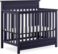 Dream On Me Harbor 4‑in‑1 Convertible Mini Baby Crib in Navy, GreenGuard Gold & BSA, Non-Toxic, Pinewood, Converts to Mini Daybed & Twin Bed, 1″ Mattress Pad, Perfect for Small Nurseries