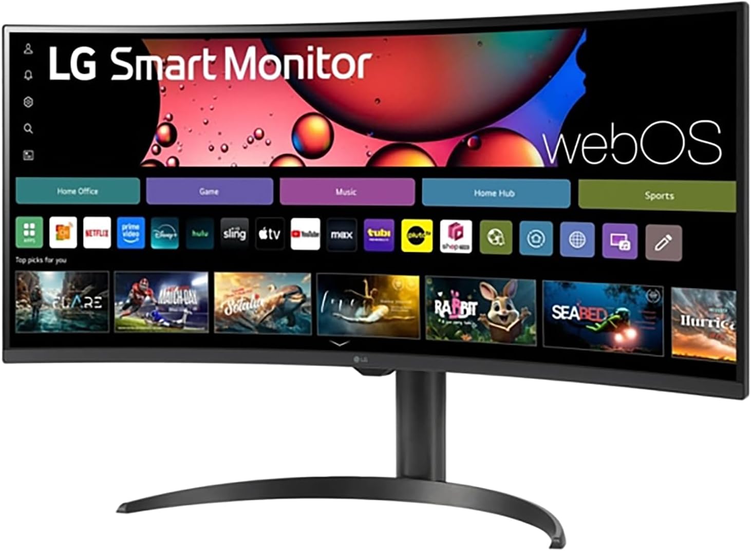 LG 34" Curved UltraWide WQHD(3440x1440) Smart Monitor with HDR10 99% sRGB, 100Hz, Magic Remote, AirPlay 2 & Adjustable Stand, webOS