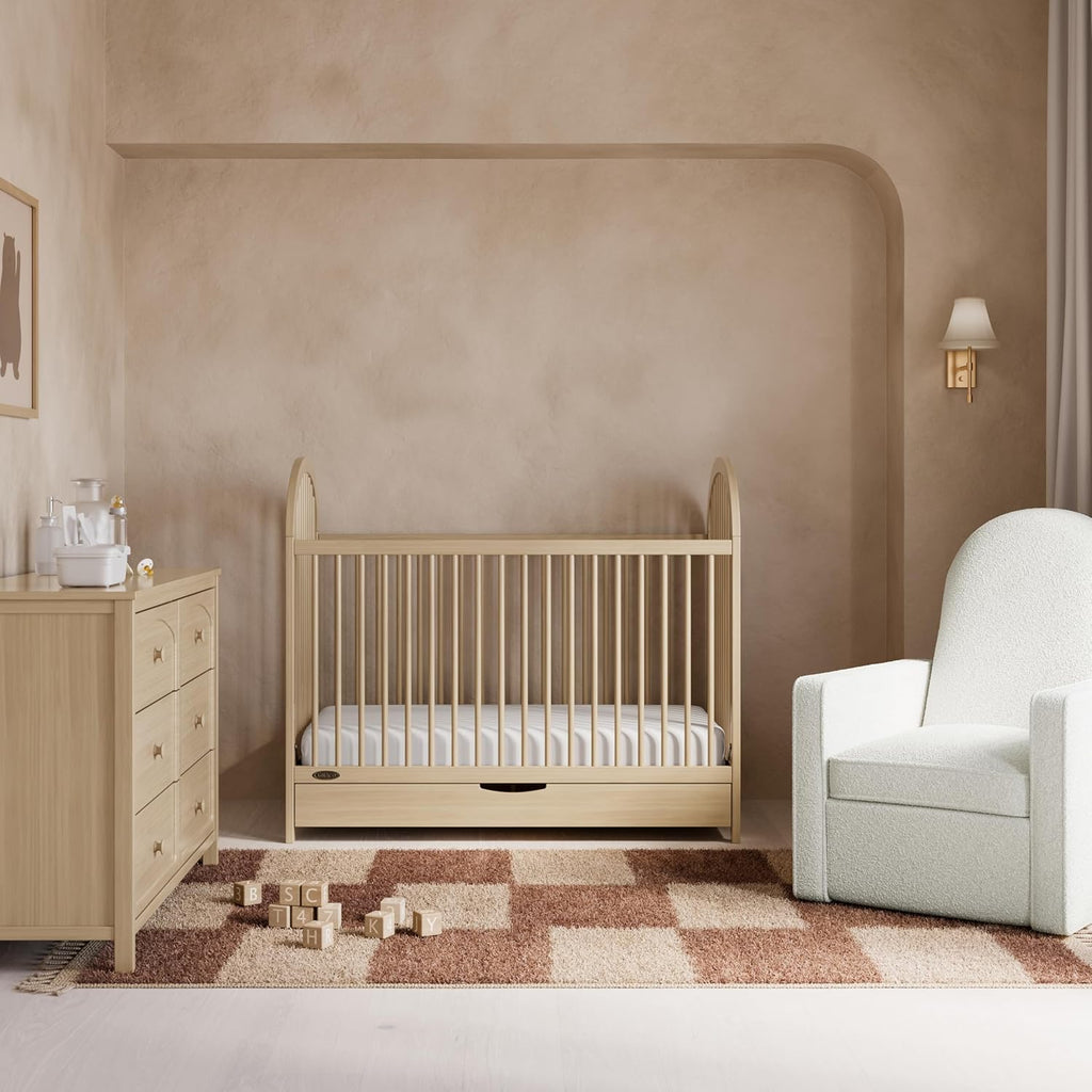 Graco Olivia 3-in-1 Convertible Crib with Drawer – Converts from Baby Crib to Toddler Bed and Daybed, GREENGUARD Gold Certified, Baby Safety Alliance Verified, Easy Assembly (Driftwood)