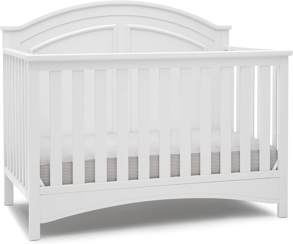 Delta Children Perry 6-in-1 Convertible Crib - Greenguard Gold Certified, Bianca White