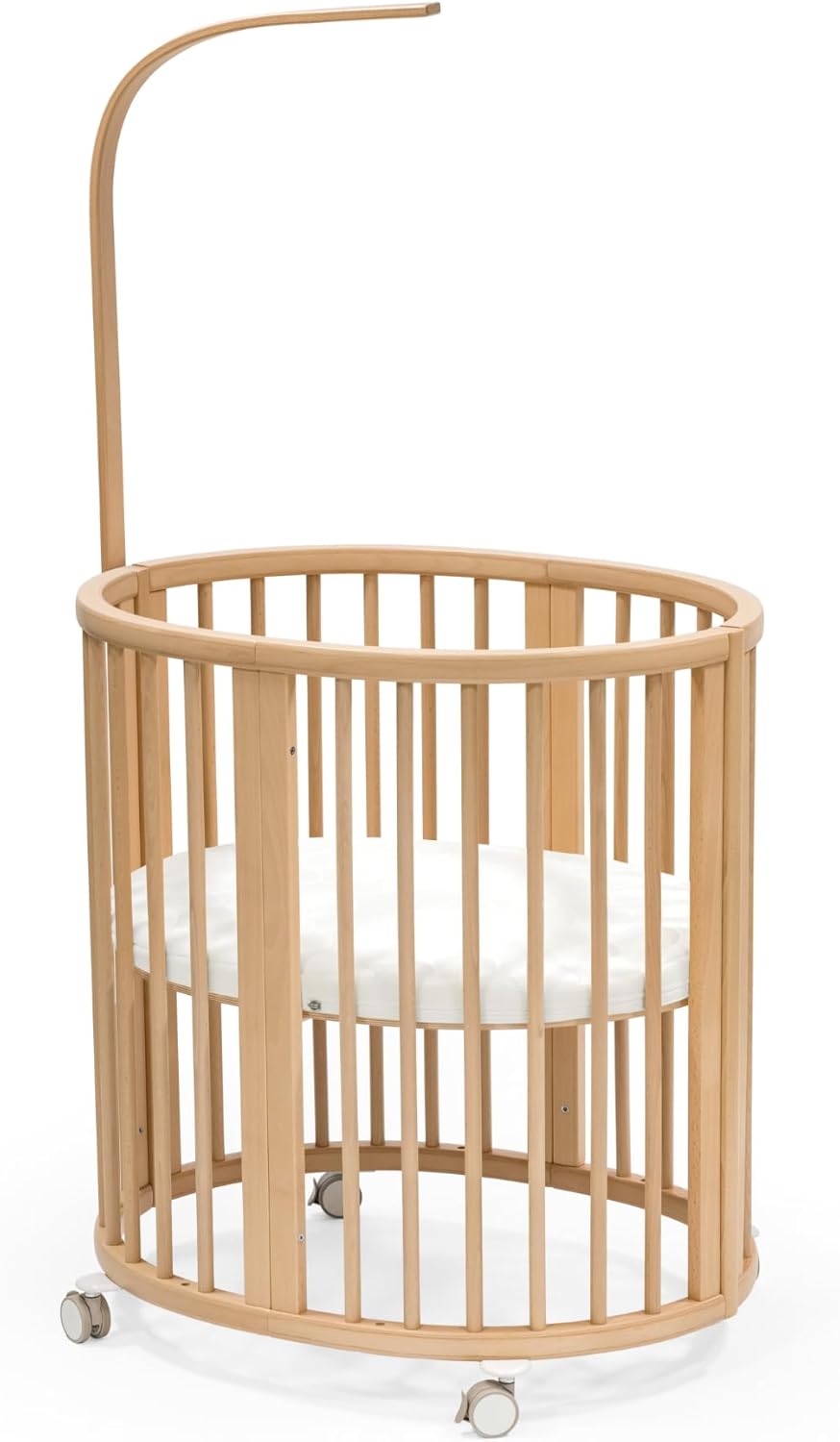 Stokke Sleepi Mini Bundle V3, Natural - Includes Sleepi Mini V3, Mattress & Drape Rod - Suitable for Ages 0-6 Months - Adjustable & Stylish