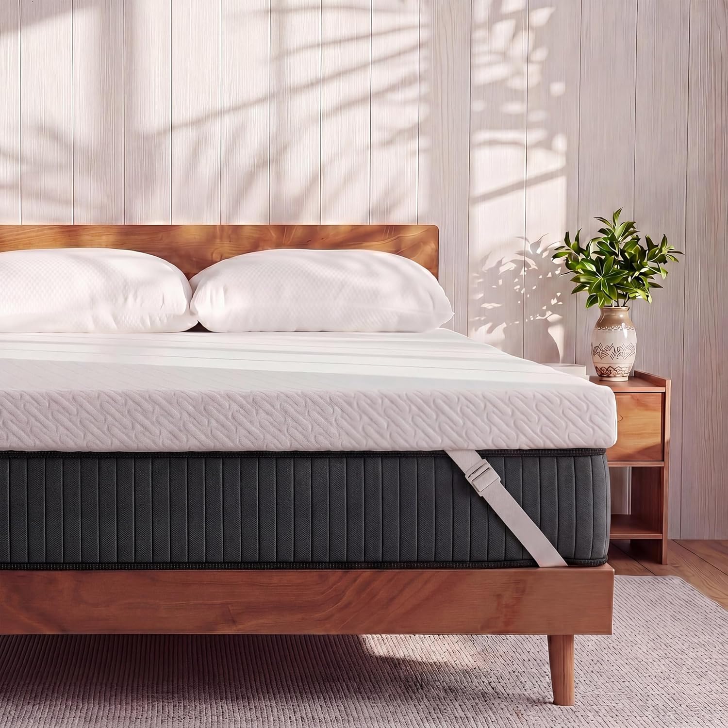 VALUXE 3 Inch Gel Memory Foam Mattress Topper Full Size High Density Cooling Pad Pressure Relief Bed Topper (with Removable & Washable Bamboo Cover)