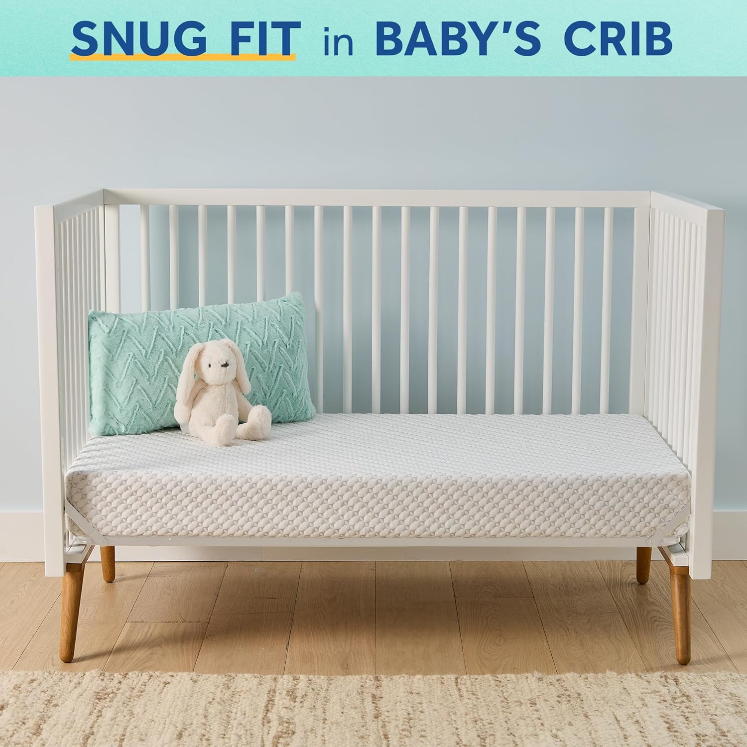 Sealy Baby Refresh Breathable Crib Mattress, GREENGUARD Gold Certified, Made in USA, Removable Knit Cover, 2 Stage, Toddler Bed Fit, Safety & Quality Tested, 52x28