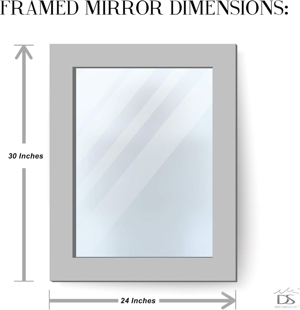 Mosaic 30X24 Crackled Glass Decorative Wall Mirror, Fired Gold
