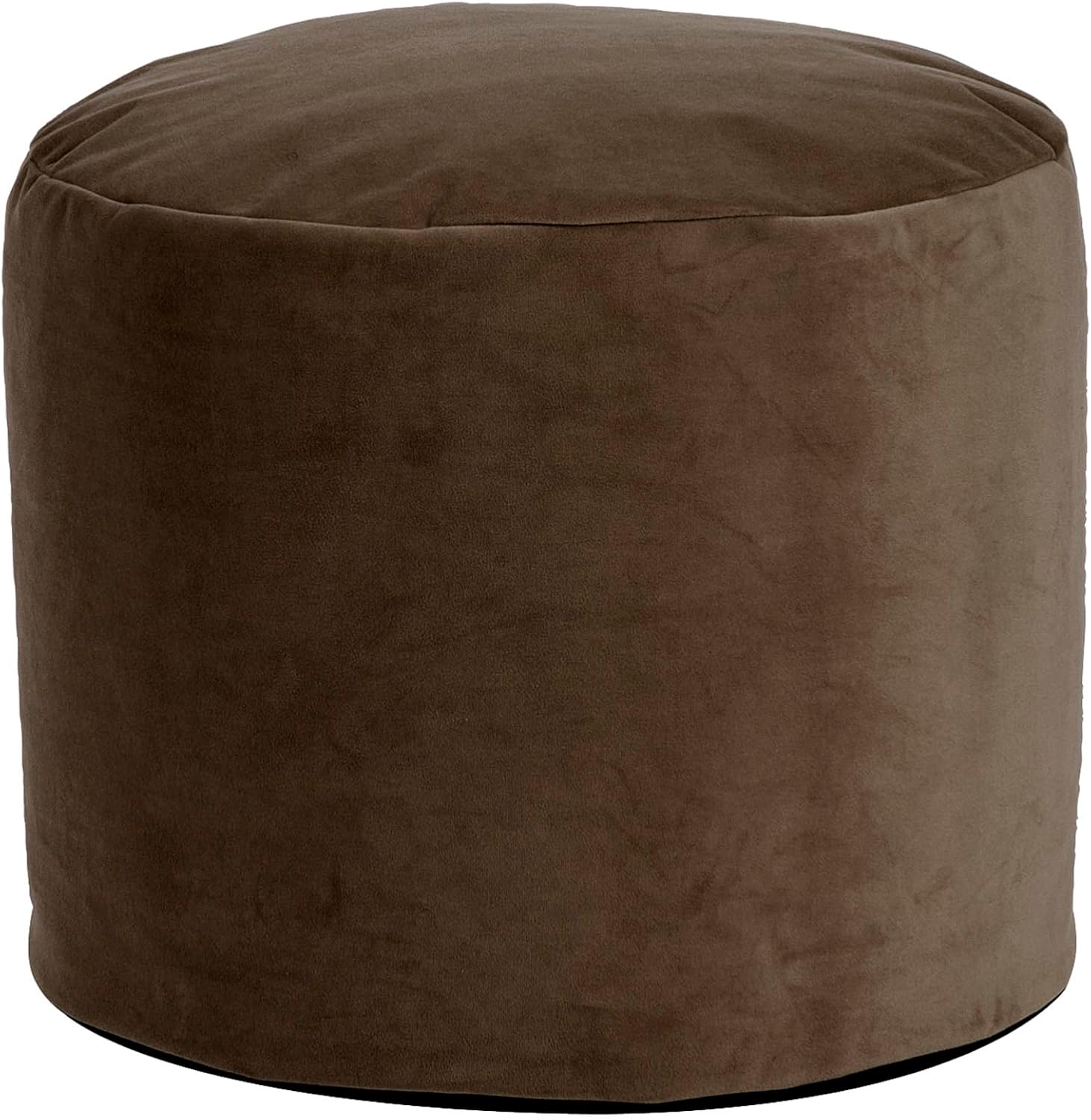 Howard Elliott Collection Tall Round Pouf Ottoman Foot Rest With Cover, Round Stuffed Filled Foot Stool, Fluffy Comfortable Soft Seating for Living Room & Bedroom, 22 x 22 x 18 Inch, Bella Chocolate
