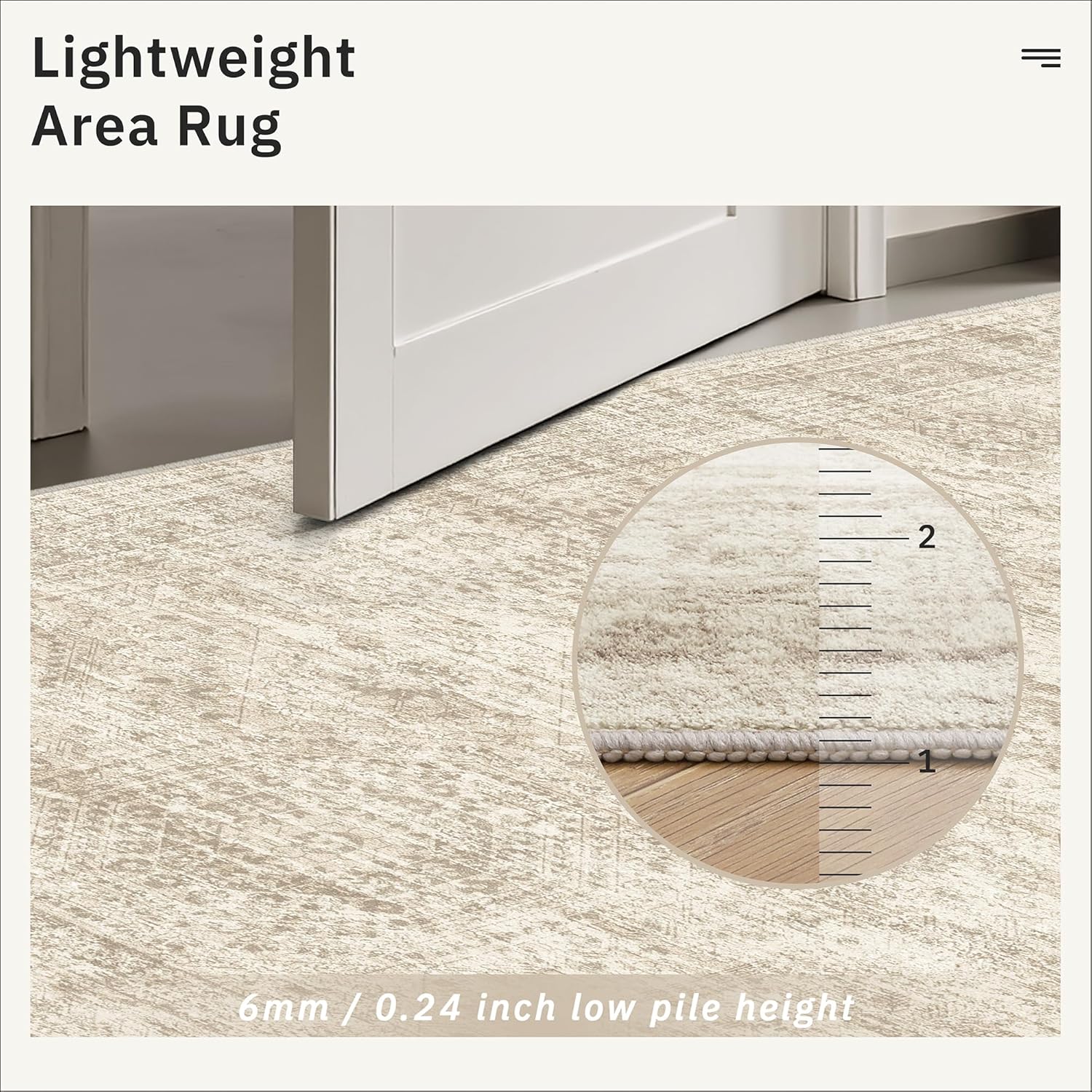 Soalmost 9x12 Area Rugs for Living Room, Non Slip Machine Washable Vintage Rugs, Low Pile Lightweight Large Rug for Bedroom, Dining Room, Home Office Beige