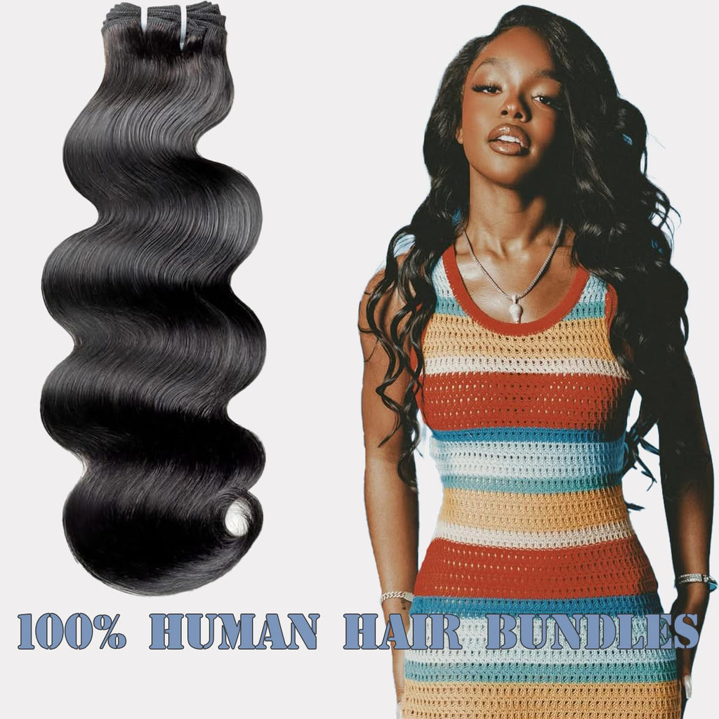 12A Bundles Human Hair Body Wave 4 Bundles 18 20 22 24 Inch Body Wave Bundles Human Hair Sew In Hair Extensions 100% Unprocessed Triple Lifespan Virgin No Tangle No Shedding
