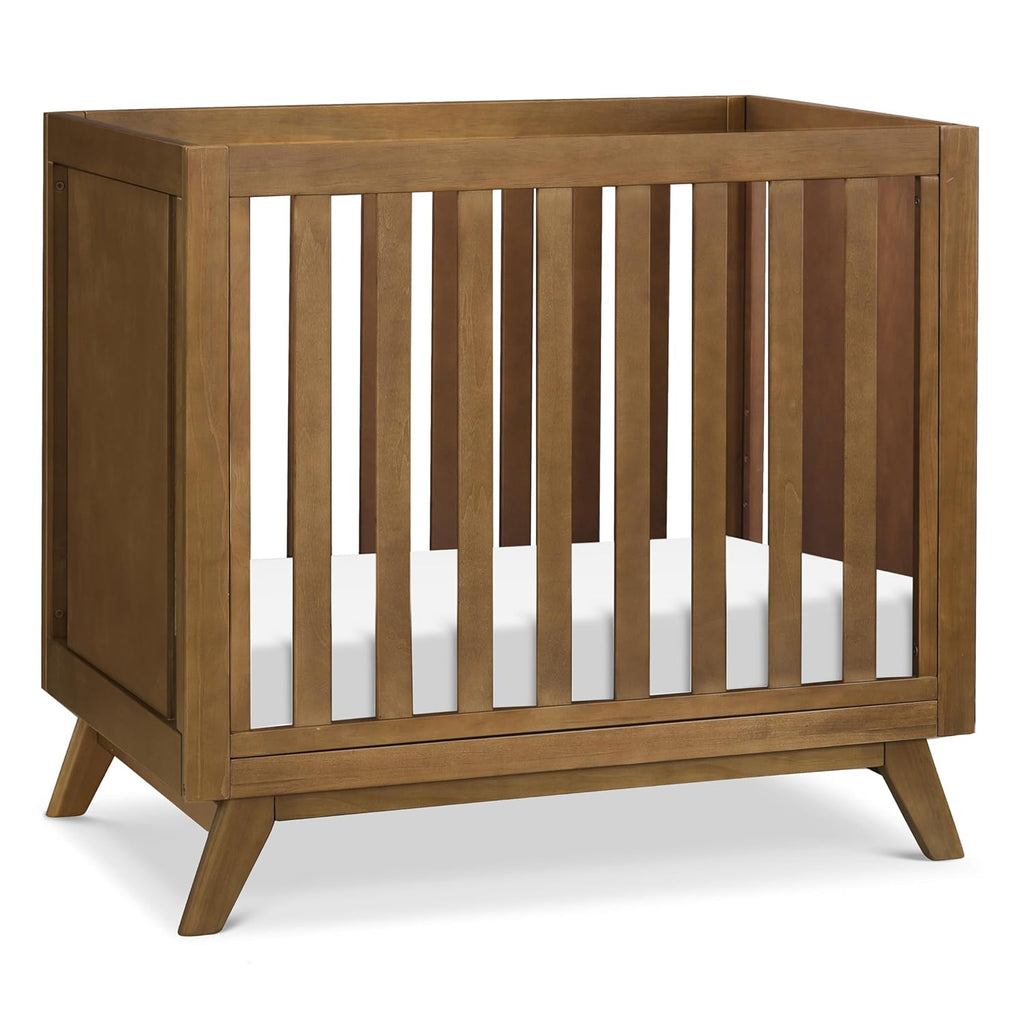 Davinci Otto 3-in-1 Convertible Mini Crib with 4" Mattress in Walnut, Greenguard Gold Certified