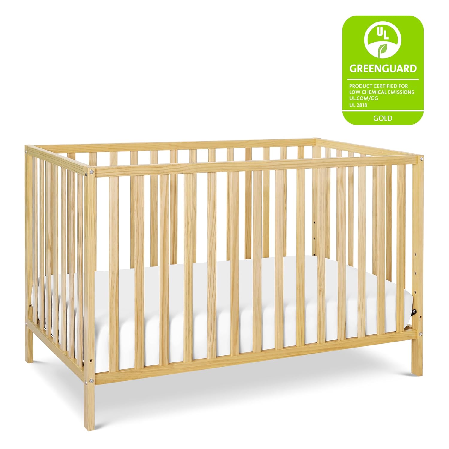 Davinci Union 4-in-1 Convertible Crib - GREENGUARD Gold Certified - Convertible Baby Crib to Toddler Bed, Daybed, Full-Size Bed - Wooden Baby Bed w/Four Adjustable Heights - Natural