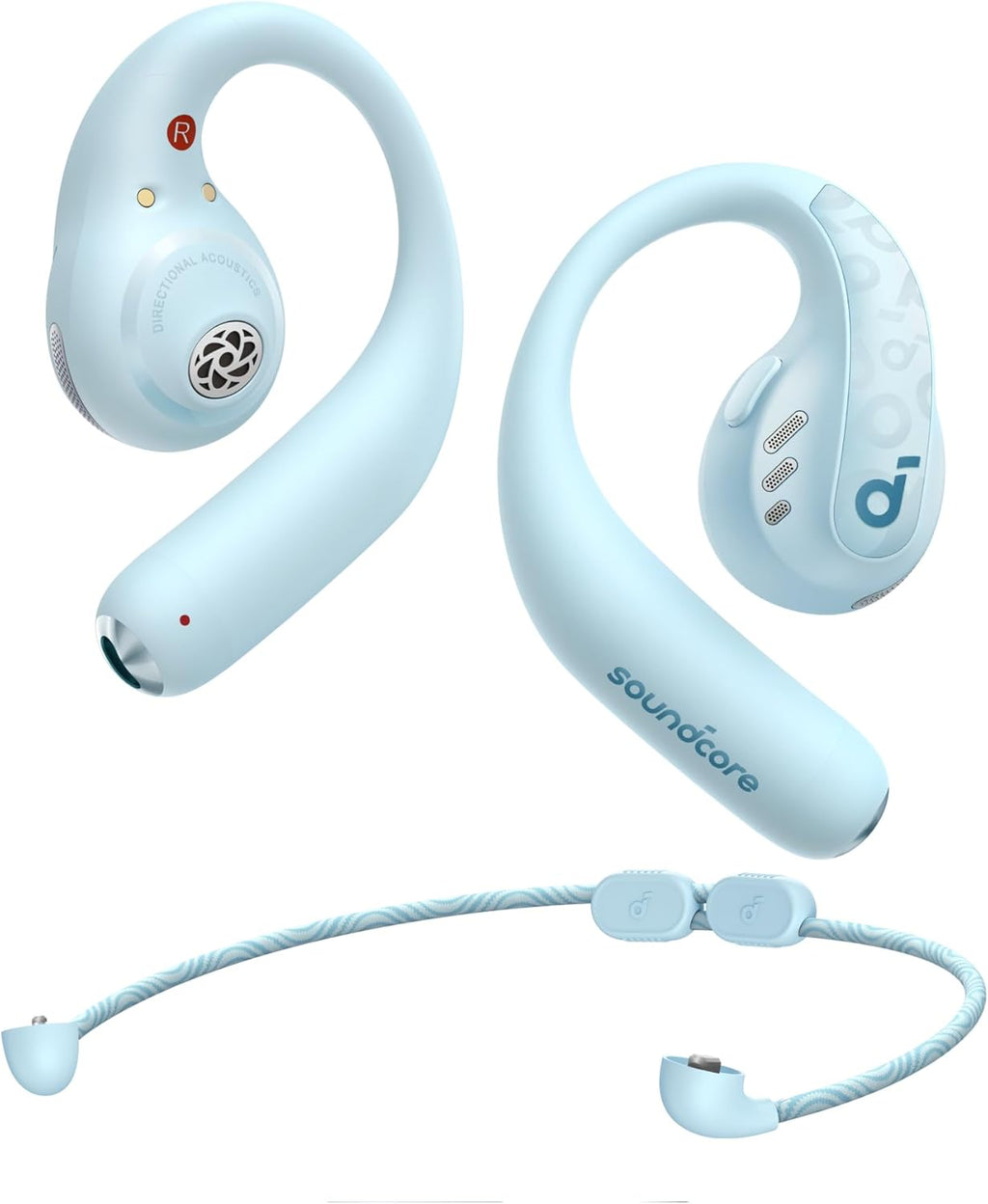 Soundcore by Anker AeroFit Pro Open-Ear Headphones, Ultra Comfort, Secure Fit, Ergonomic Design, Rich Sound with LDAC, Bluetooth 5.3, IPX5 Water-Resistant, 46H Playtime, App Control (Renewed)