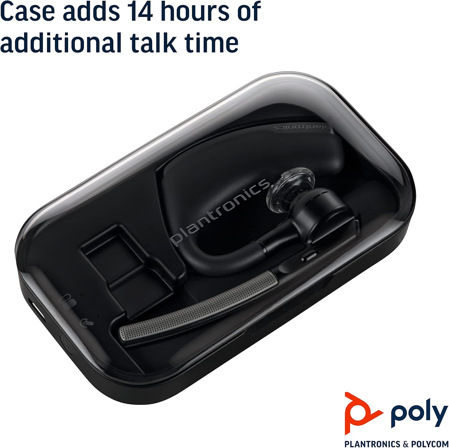 Plantronics - Voyager Legend (Poly) - Bluetooth Single-Ear (Monaural) Headset & Charging Case Bundle - Connect to Your PC, Mac, Tablet, or Cell Phone - Noise Canceling