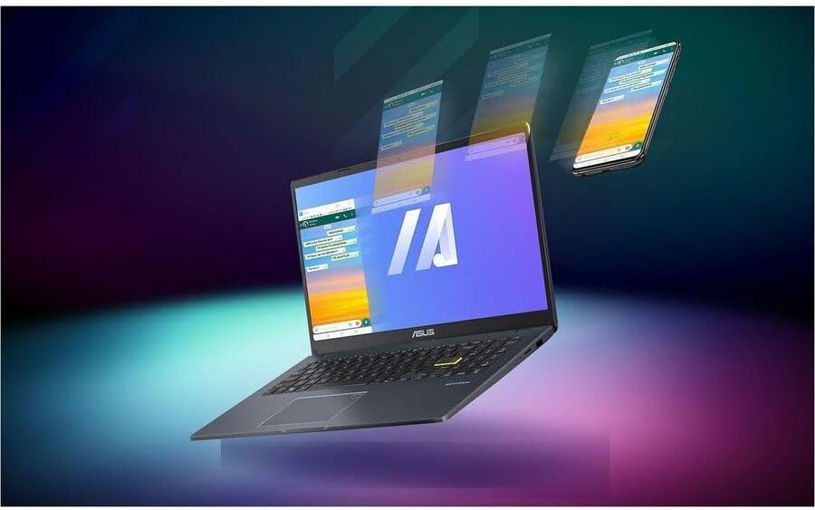 ASUS 15.6” Vivobook Go Slim Laptop, Thin & Portable for Student Study, Intel Dual Core N4500, 4GB RAM, 128GB SSD, Windows 11, Star Black, L510KA-ES04