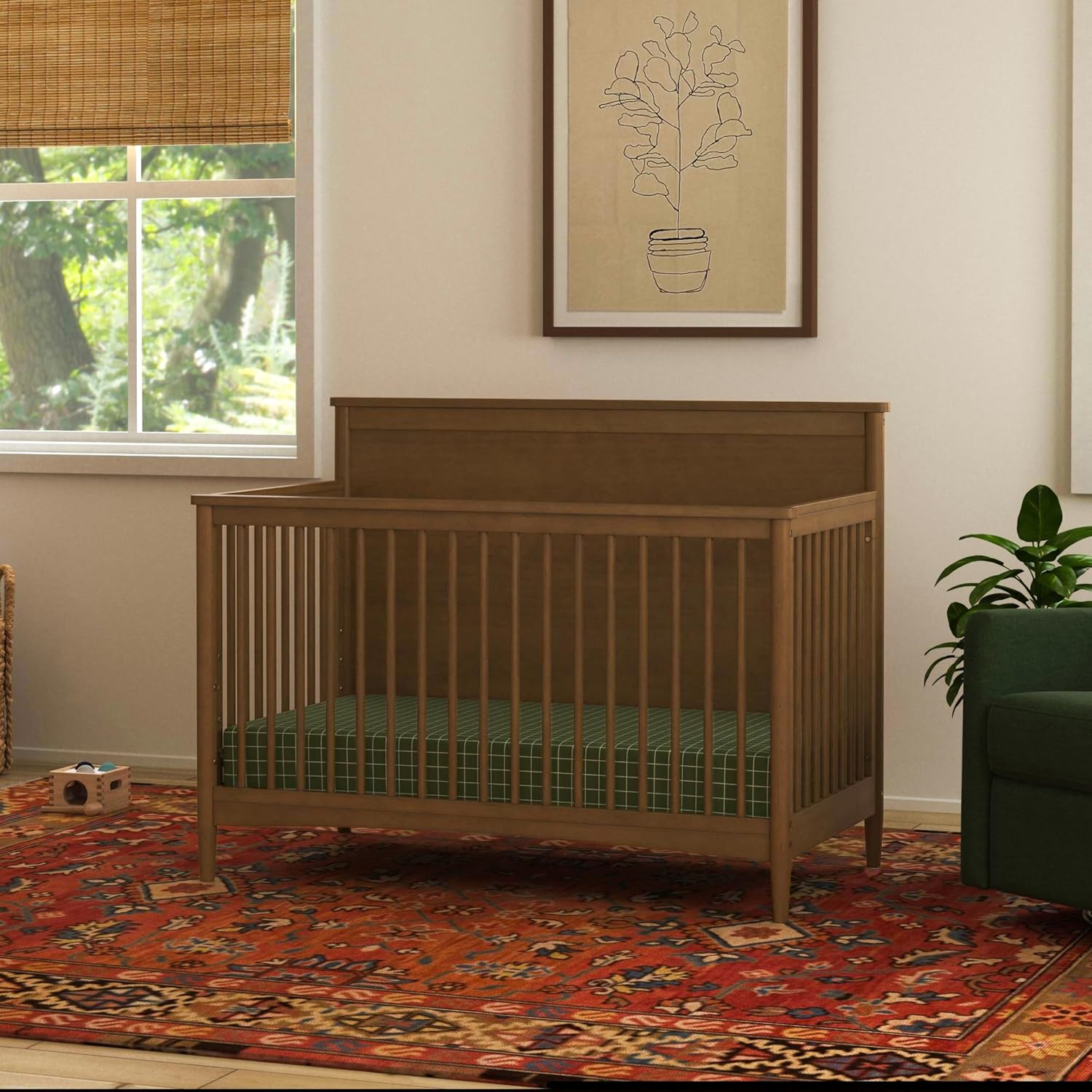 Davinci Frem 4-in-1 Convertible Crib in Walnut, GREENGUARD Gold Certified