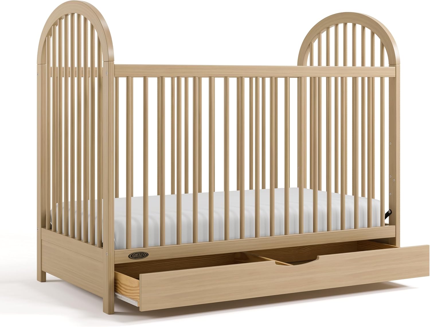 Graco Olivia 3-in-1 Convertible Crib with Drawer – Converts from Baby Crib to Toddler Bed and Daybed, GREENGUARD Gold Certified, Baby Safety Alliance Verified, Easy Assembly (Driftwood)