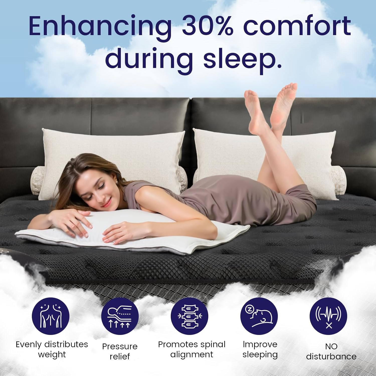 FANSACE Firm King Size Mattress (High-End Upgraded) Hotel-Level Luxury 18 Inch Hybrid King Mattress in A Box, Cooling-Gel Memory Foam & Pocket Springs, Back Pain, Extra Edge Support, 365-Night Trial
