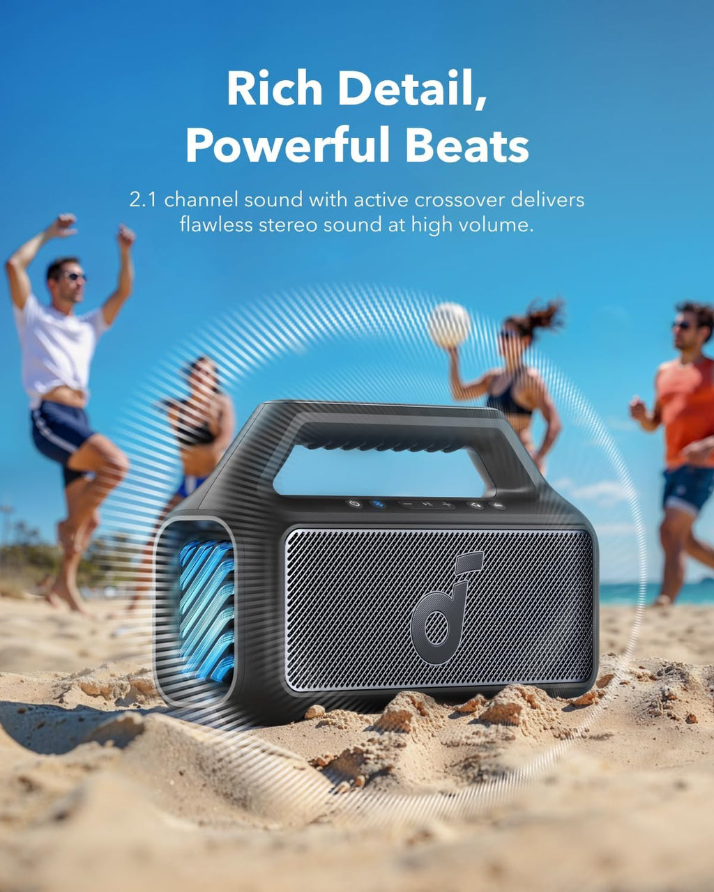 Soundcore Boom 2 by Anker, Outdoor Speaker, Select 4 Go Bluetooth Shower Speaker by Anker, BassUp 2.0, 24H Playtime, IPX7 Waterproof, Floatable, Powerful Sound, Outdoors/Home/Office/Travel