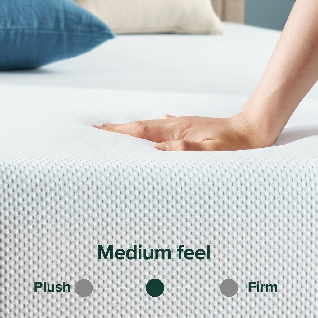 Zinus 8 Inch Green Tea Cooling Memory Foam Mattress New Version, Full, Fiberglass Free, Medium Firmness, Cooling Gel Foam, Certified Safe Foams & Fabric, Mattress in A Box