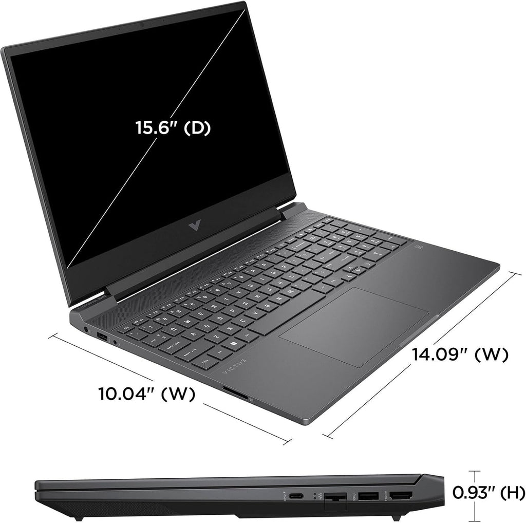 HP Victus 15.6" Full HD 144Hz Gaming Laptop | AMD Ryzen 5 7535HS | NVIDIA GeForce RTX 2050 | 8GB RAM DDR5| 512GB SSD | Backlit | Windows 11 Home | Bundle with 64GB USB Flash Drive, Mica Silver