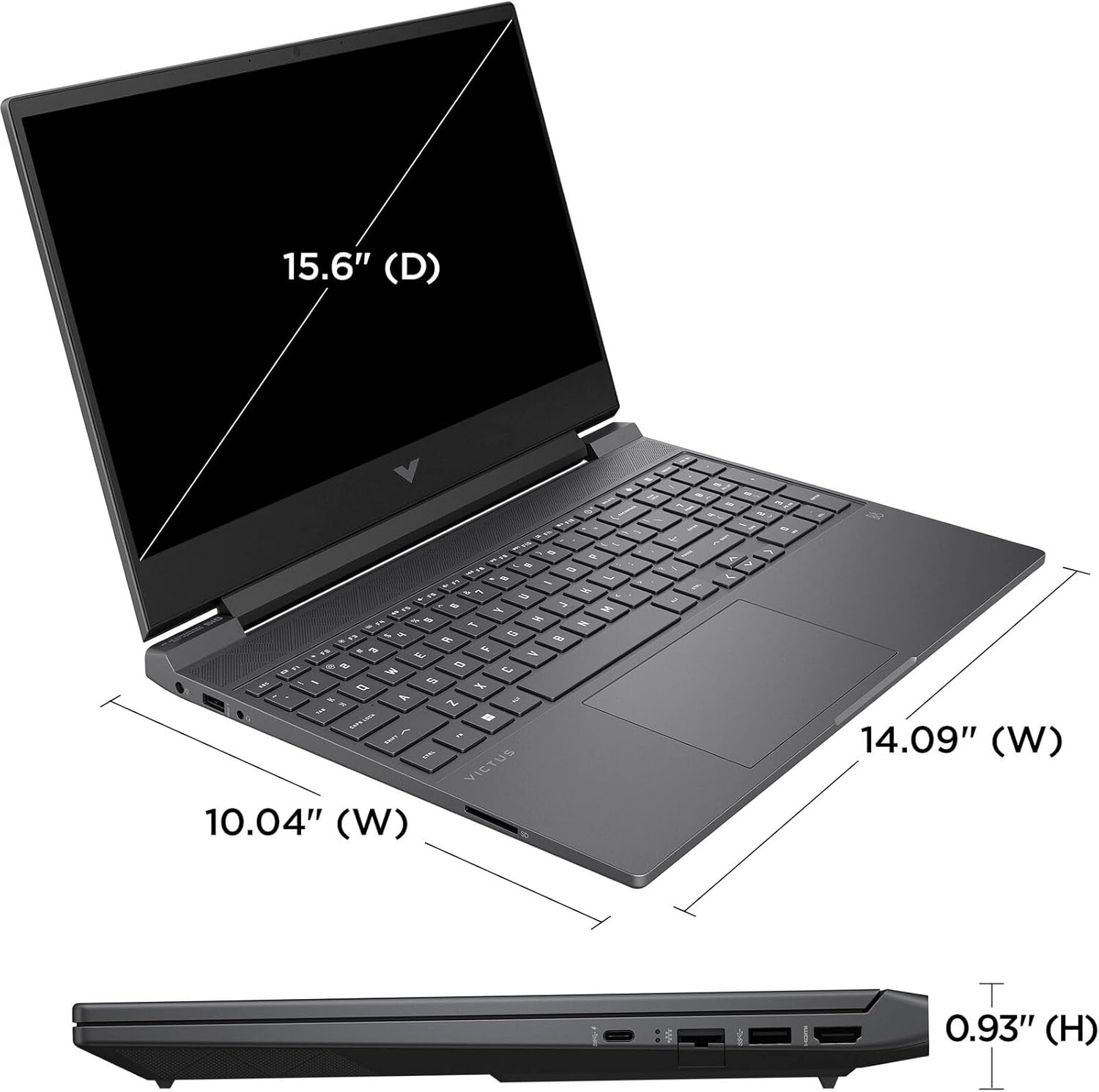 HP Victus 15.6" Full HD 144Hz Gaming Laptop | AMD Ryzen 5 7535HS | NVIDIA GeForce RTX 2050 | 8GB RAM DDR5| 512GB SSD | Backlit | Windows 11 Home | Bundle with 64GB USB Flash Drive, Mica Silver