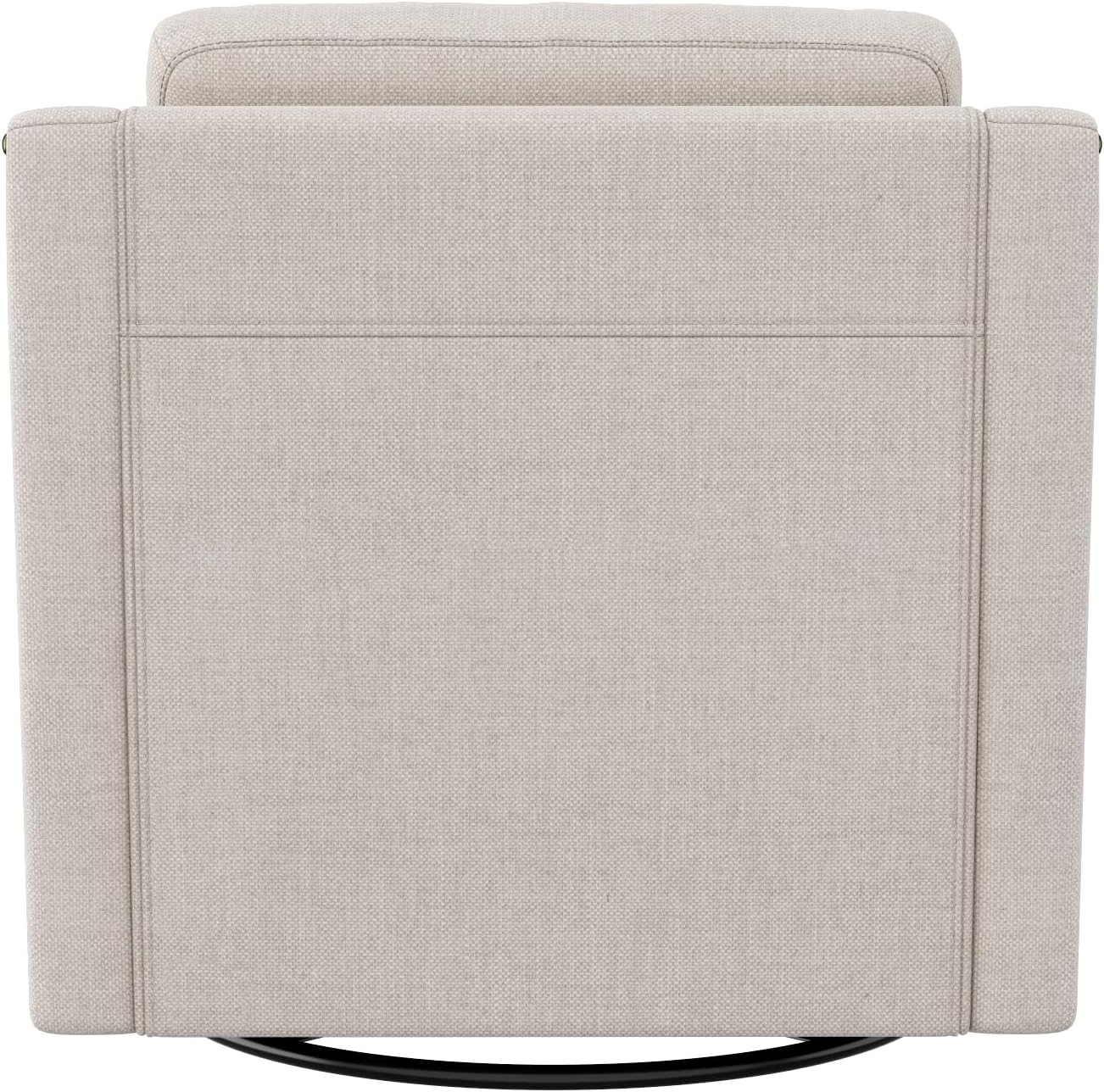 Swivel Accent Chair Set of 2, Modern Comfy Linen Upholstered Barrel Armchair with Nailhead Decor and Metal Base, Soft Oversized Round Chair for Living Room, Bedroom, Club (2, Beige)