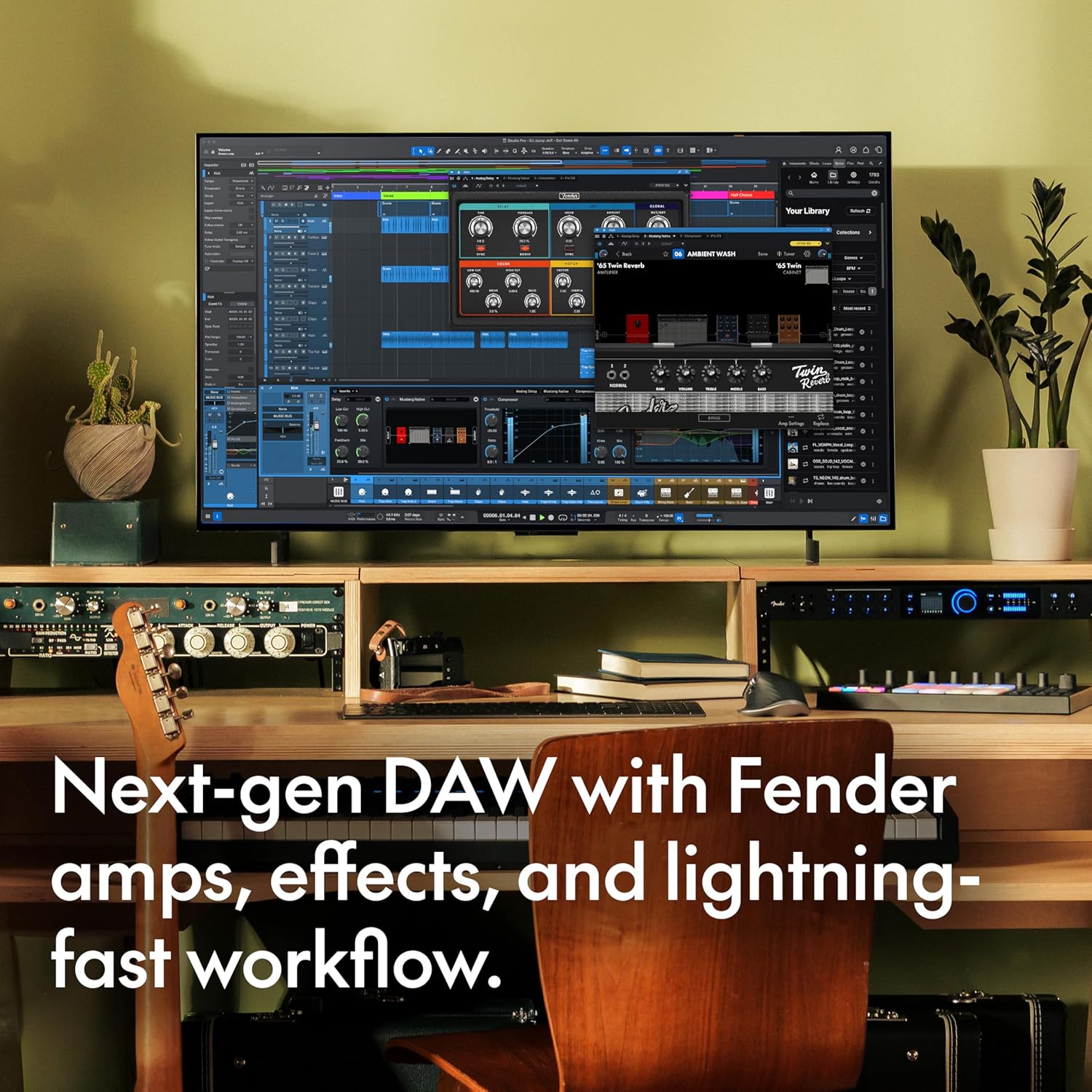 Fender Studio Pro 8 — Full Music Production Software, Digital Audio Workstation, Guitar Recording Software, Fender Amp Modeling, Audio-to-MIDI Tools, Mix & Master, Unlimited Tracks