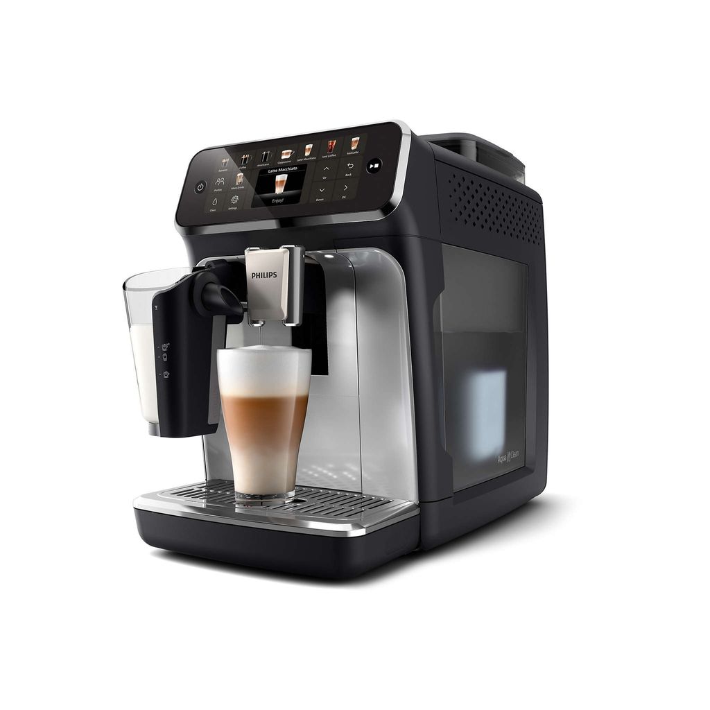 Philips Serie 5500 EP5546/70 Kaffeevollautomat – LatteGo Milchsystem, 20 heiße und kalte Kaffeespezialitäten, 40% leiser mit SilentBrew, QuickStart, Schwarz/Silber