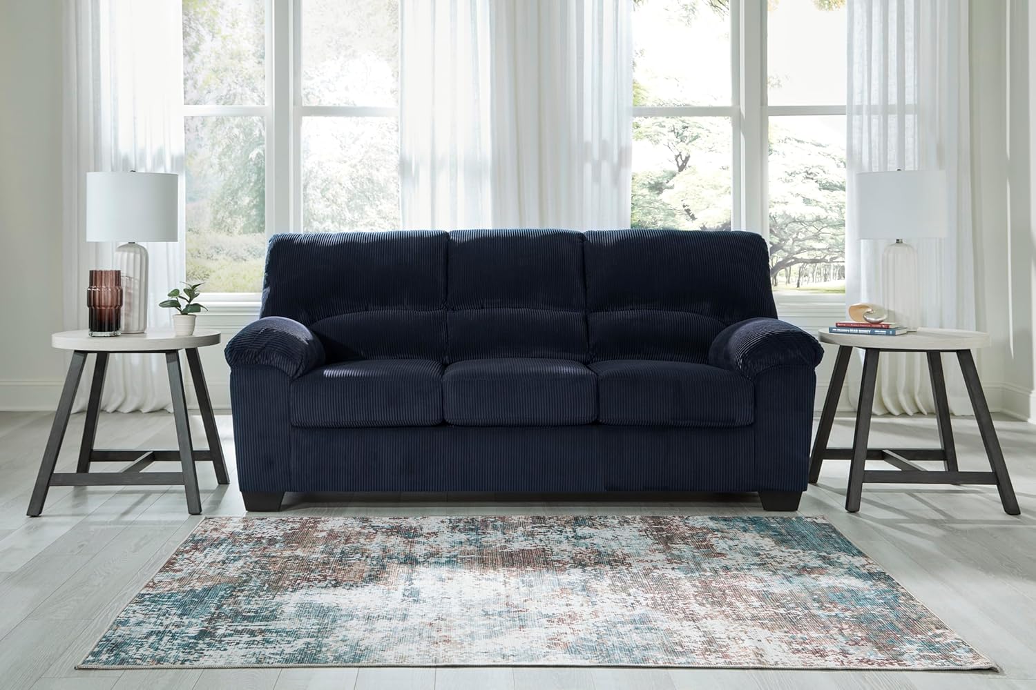 Signature Design by Ashley SimpleJoy Contemporary Sofa for Living Room, Blue