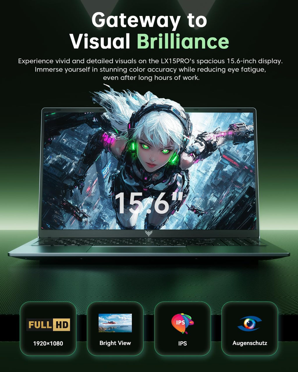 Light Gaming Laptop, ΑΜD Ryzen 7 5700U(8C/16T, Up to 4.3GHz), 16GB RAM 512GB NVMe SSD, 2026 Laptop Computer, 15.6 Inch Laptop, WiFi 6, BT5.2, Numeric KB, HDMI Type-C USB 3.2 Multitasking Laptop