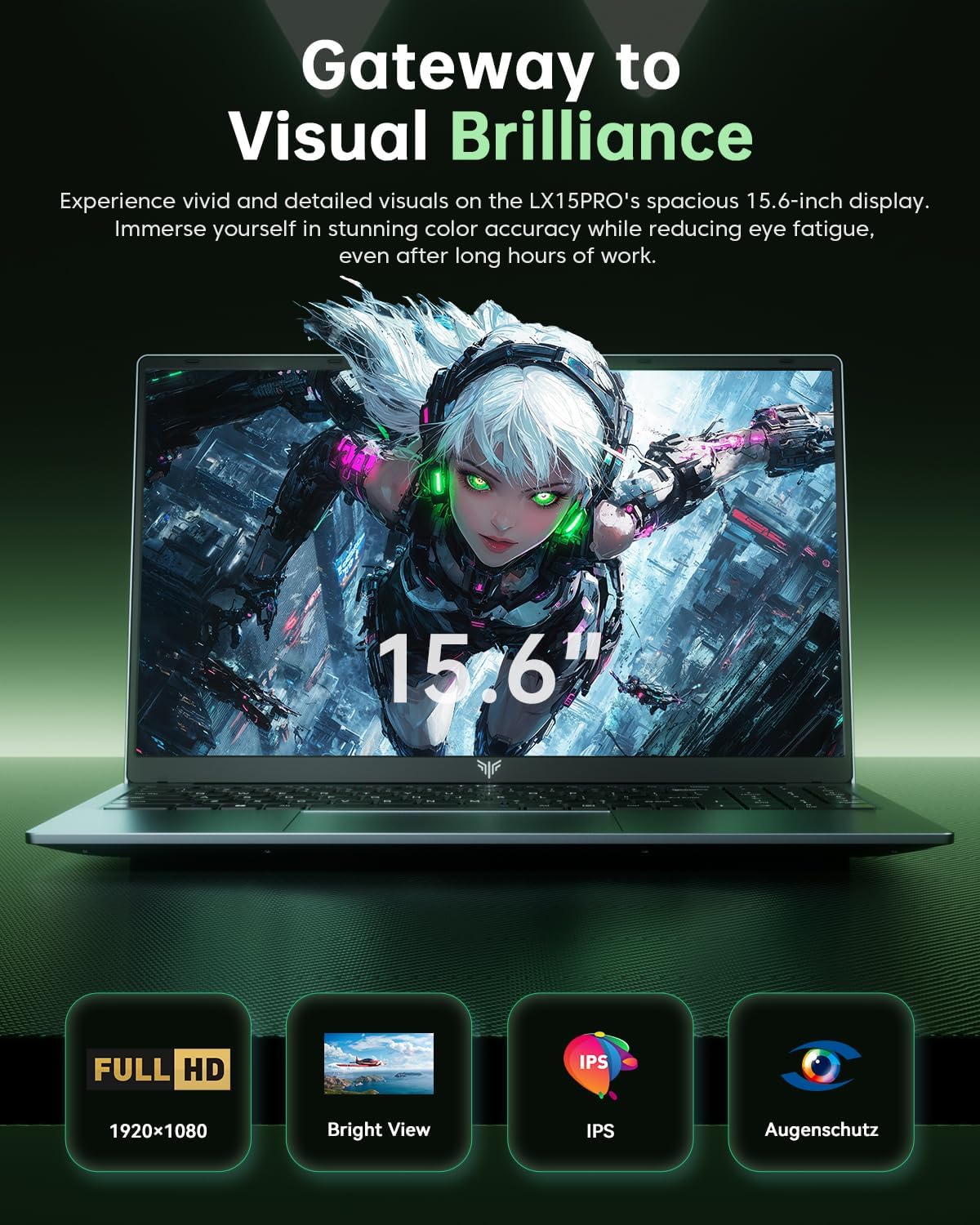Light Gaming Laptop, ΑΜD Ryzen 7 5700U(8C/16T, Up to 4.3GHz), 16GB RAM 512GB NVMe SSD, 2026 Laptop Computer, 15.6 Inch Laptop, WiFi 6, BT5.2, Numeric KB, HDMI Type-C USB 3.2 Multitasking Laptop