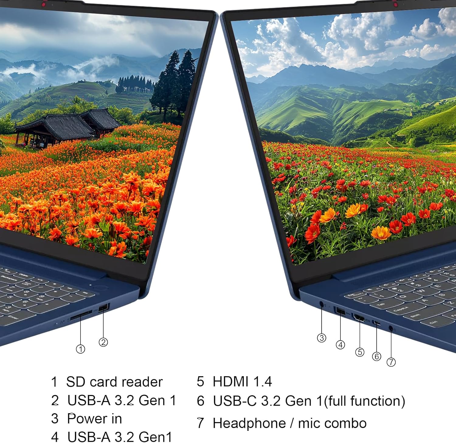 Lenovo Ideapad 3 15.6" Touchscreen Laptop, AMD Ryzen 5 7530U(Beats i7-9850H), 15.6'' FHD Touch Display, 8GB RAM, 1TB SSD M.2 PCIe, Wi-Fi 6, Backlit Keyboard, Windows 11 Pro, Abyss Blue