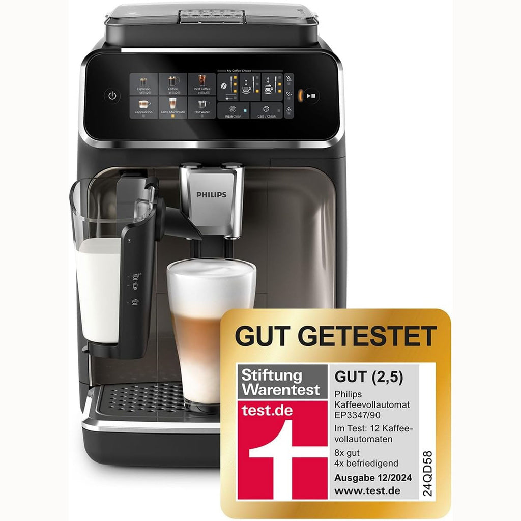 Philips Kaffeevollautomat »EP3347/90 3300 Series, 6 Getränke (heiß oder eisgekühlt),« LatteGo-Milchsystem, SilentBrew Technologie, Chrom-Schwarz